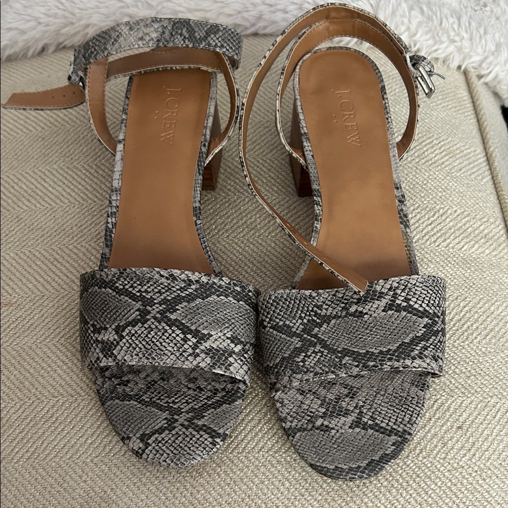 J. Crew Women's Black Snakeskin Sandals